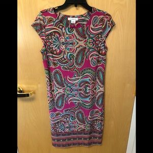 ☀️3/$15☀️ Liz Claiborne Pink Paisley Dress Size Medium